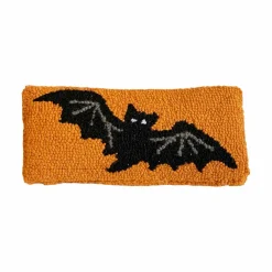 Halloween Decor>Roger's Gardens Black Bat Hook Pillow - 12" X 5"