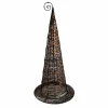 Halloween Decor>Roger's Gardens Black Wired Witches Hat With Glitter - 11" Tall To 20"Tall
