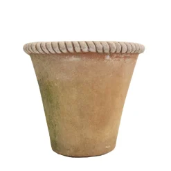 Pottery + Planters + Containers>Roger's Gardens 7" Braid Top Terracotta Planter