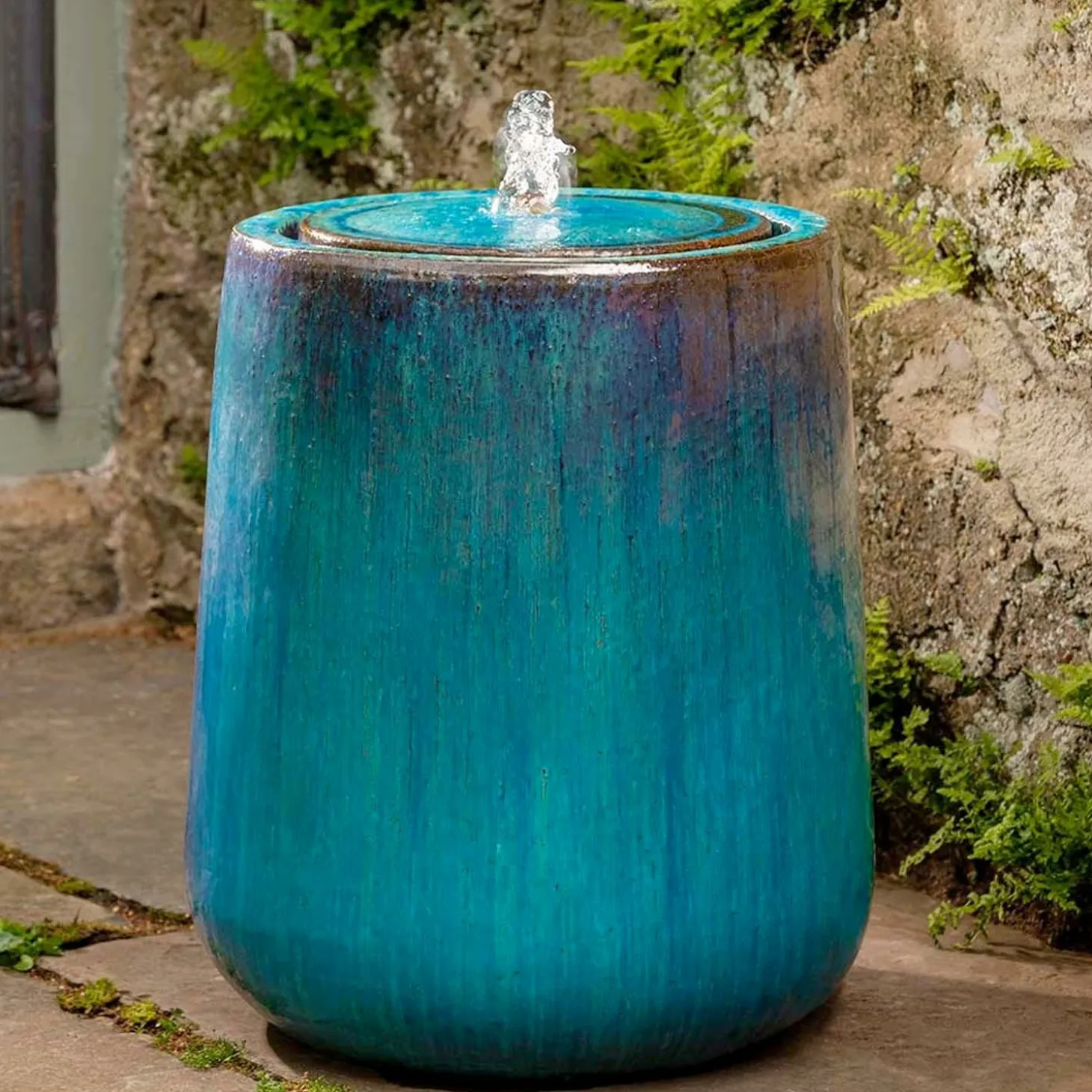 Fountains>Roger's Gardens Daralis Glazed Fountain - Weathered Copper