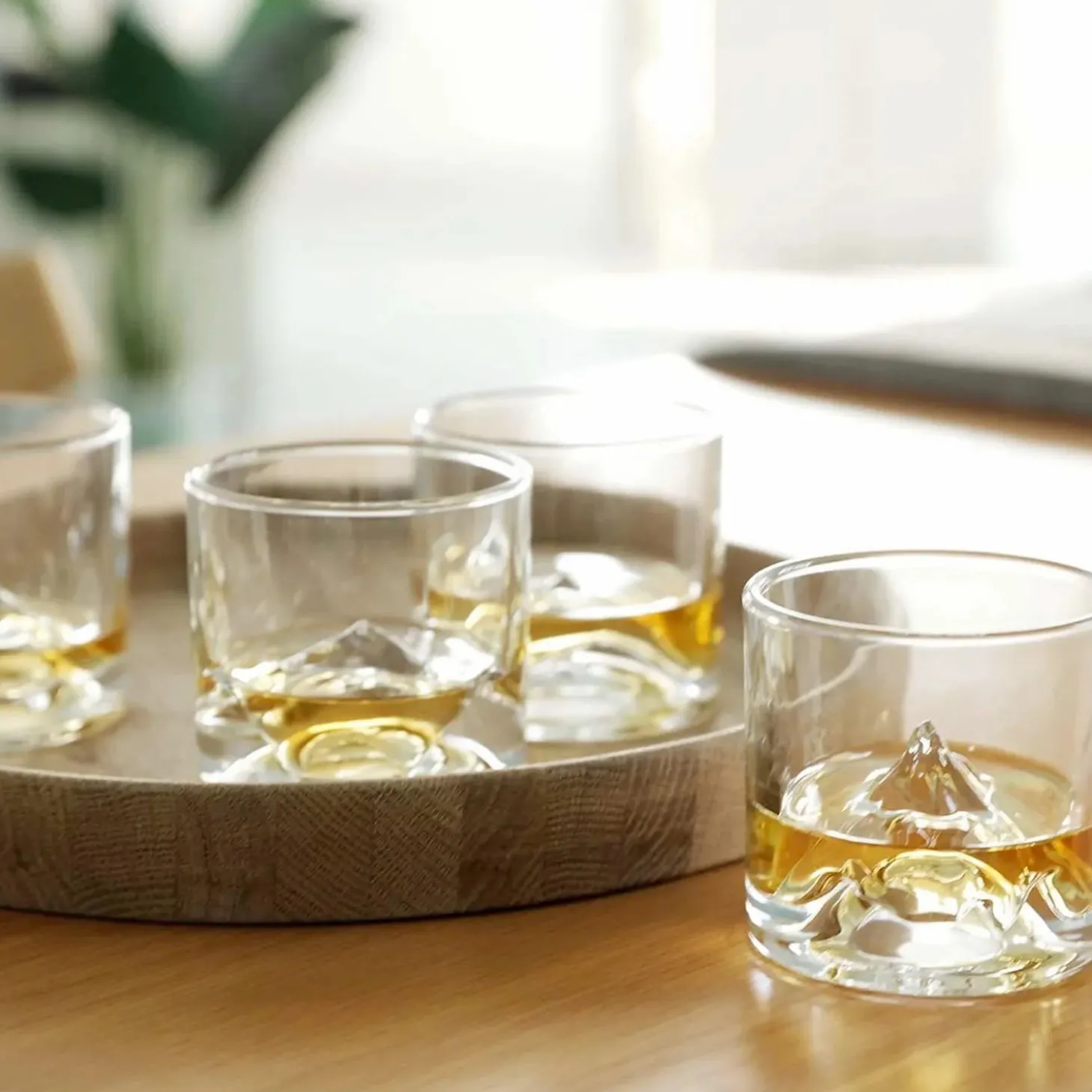 Glassware>Roger's Gardens Famous Mountain Peaks Crystal Whiskey Glasses - Set Of 4