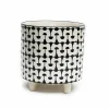 Pottery + Planters + Containers>Roger's Gardens Footed Black & Cream Planter