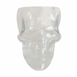 Halloween Decor>Roger's Gardens Glass Skull Bowl - 7" Tall