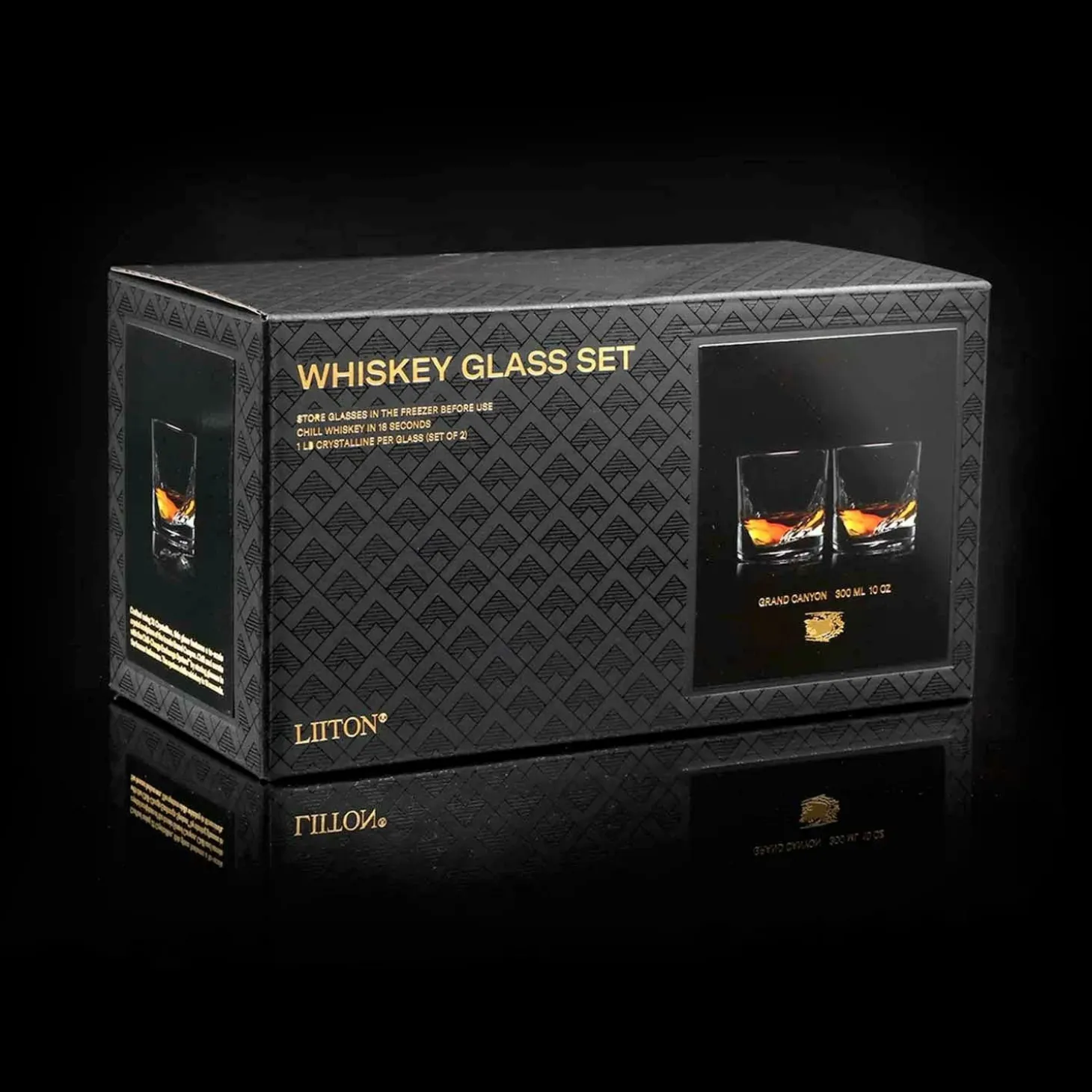 Glassware>Roger's Gardens Grand Canyon Crystal Whiskey Glasses - Set Of 2