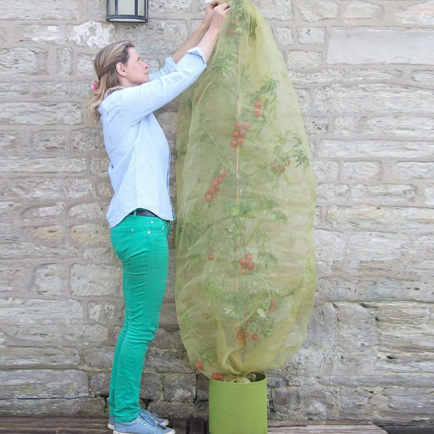 Garden Gloves + Tools + Accessories>Roger's Gardens Micromesh Tomato Tube - 80" Tall