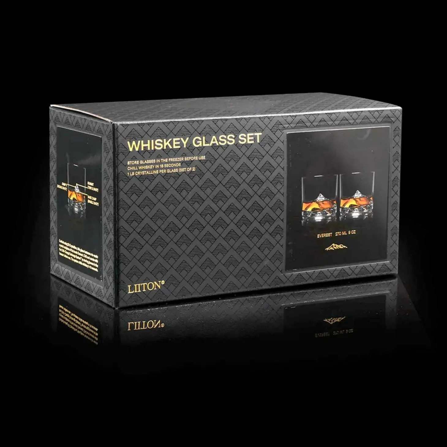 Glassware>Roger's Gardens Mt. Everest Crystal Whiskey Glasses - Set Of 2