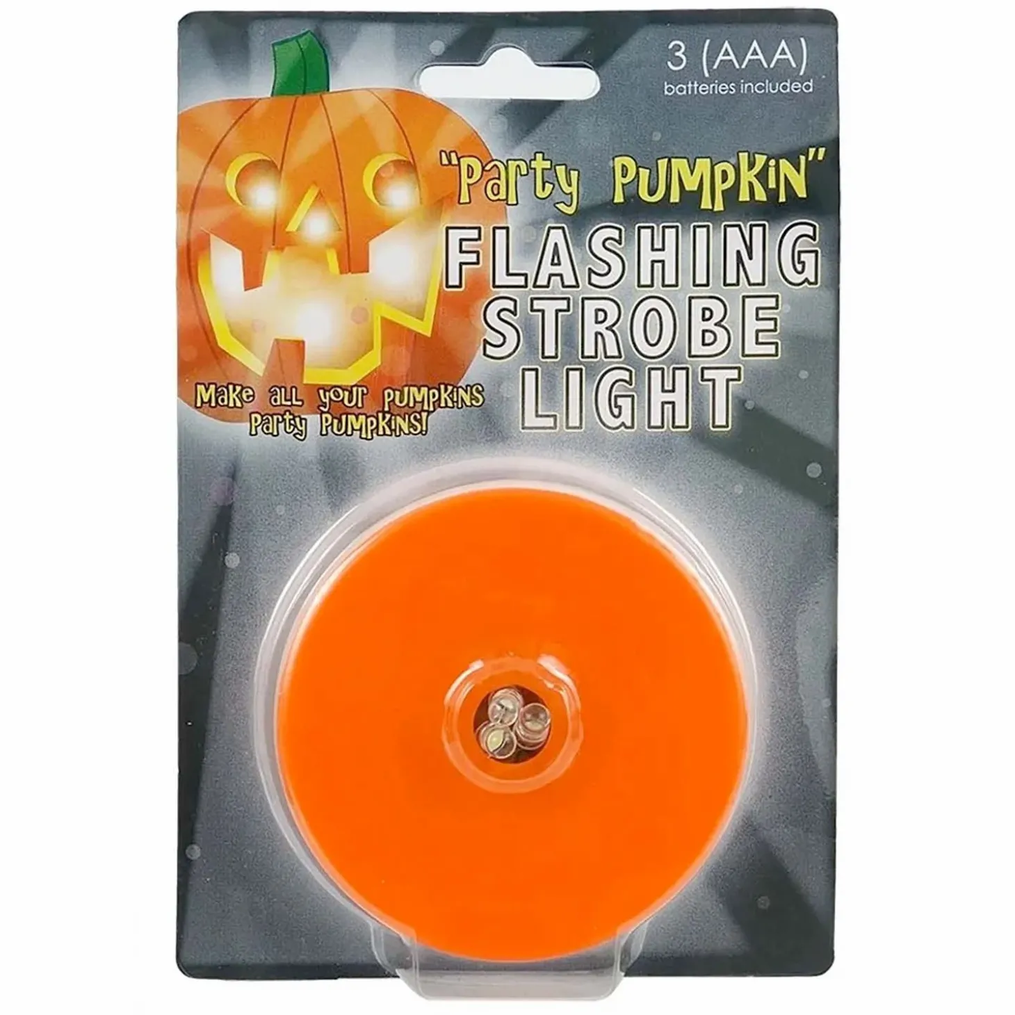 Halloween Decor>Roger's Gardens Party Pumpkin Flashing Strobe Light