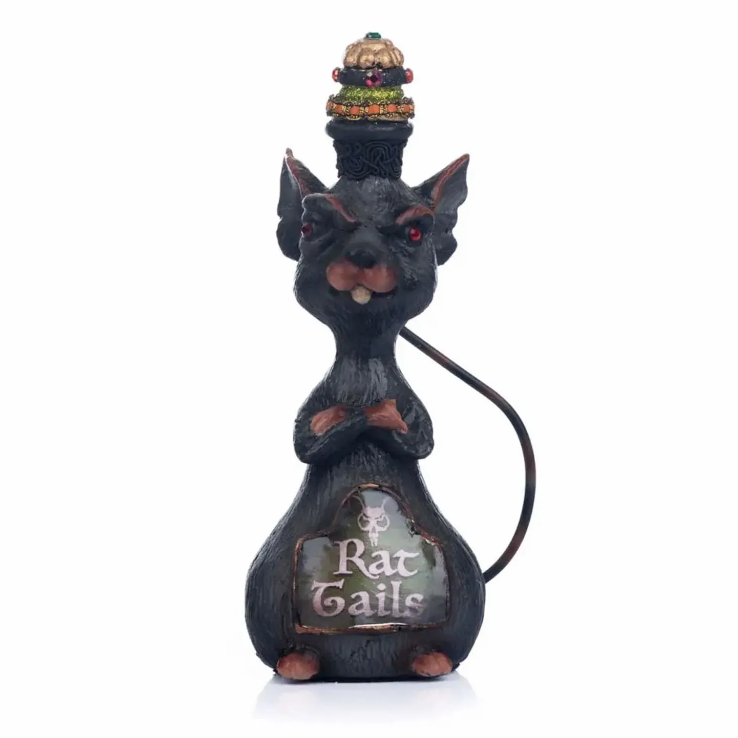 Halloween Decor>Roger's Gardens Rat Potion Bottle Full Of Rat Tails - 8" Tall