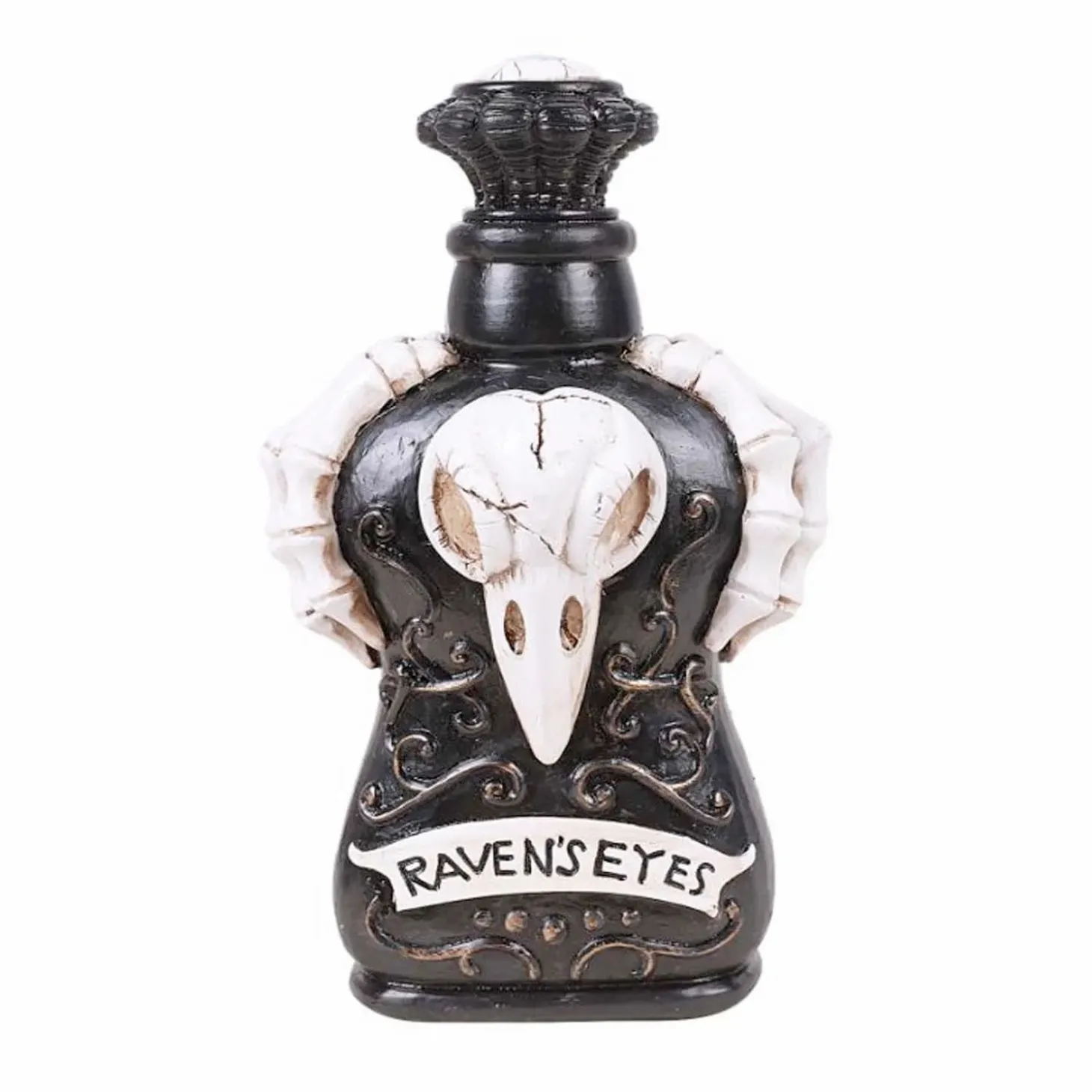Halloween Decor>Roger's Gardens Raven's Cure Poison Bottle - 7.25" Tall