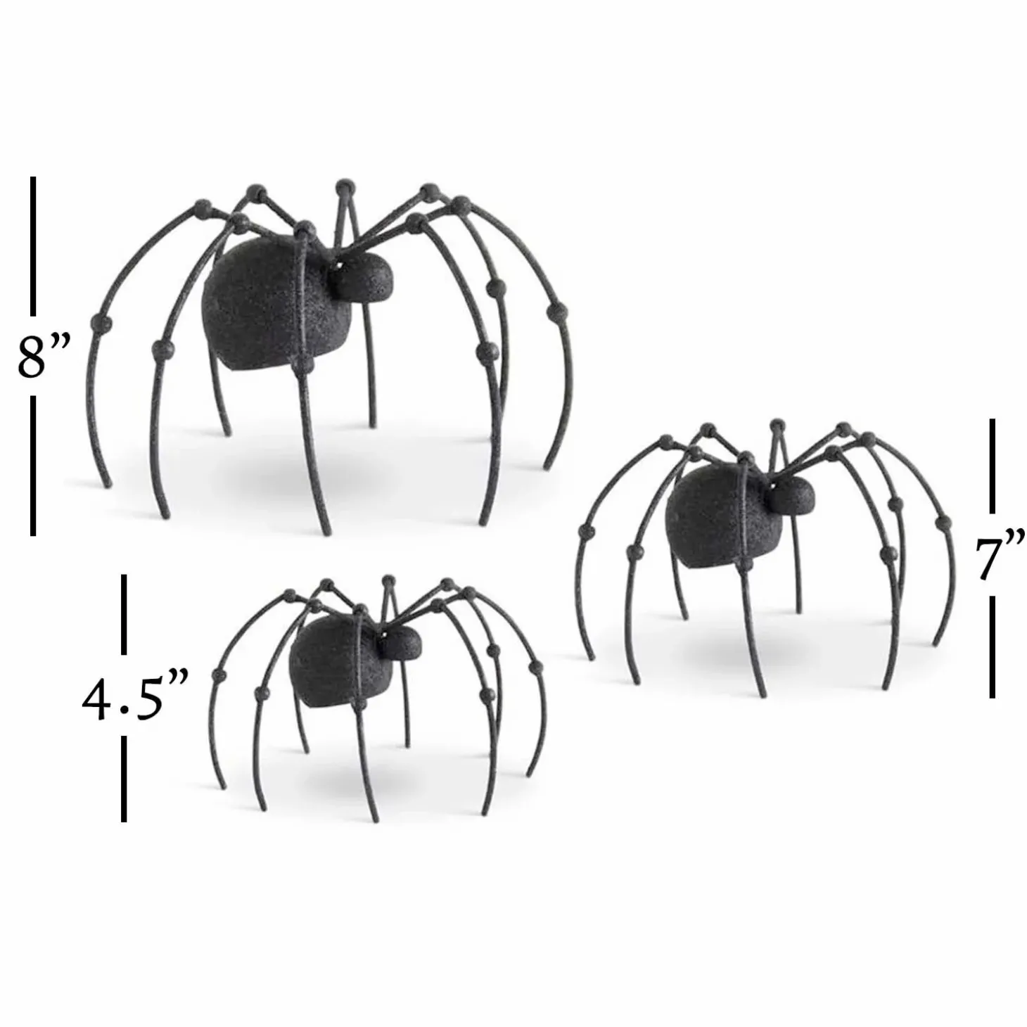 Halloween Decor>Roger's Gardens Sinister Metal Glitter Spider - 4.5" Tall To 6" Tall