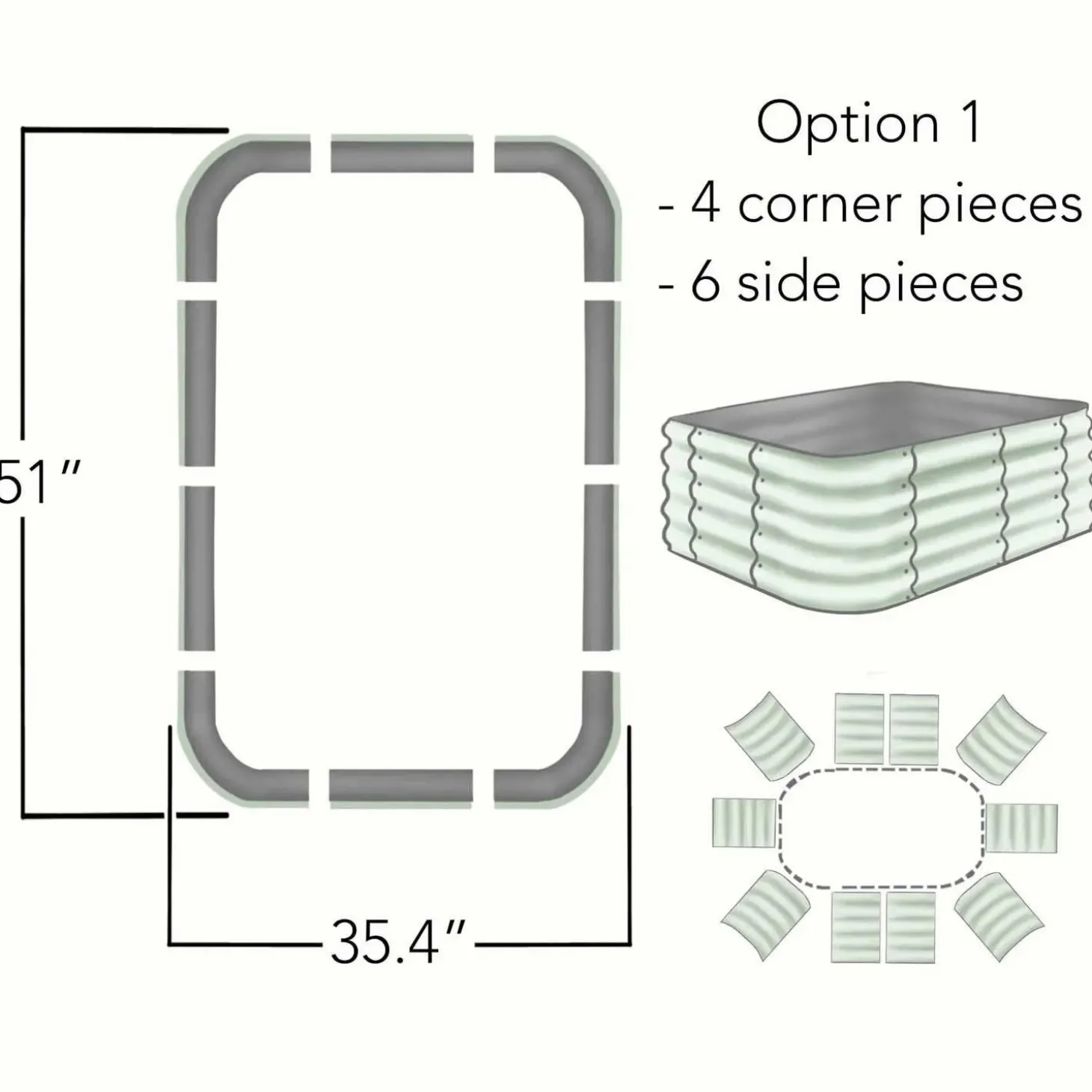 Pottery + Planters + Containers>Roger's Gardens Space-Friendly Metal Raised Bed - Multiple Sizes