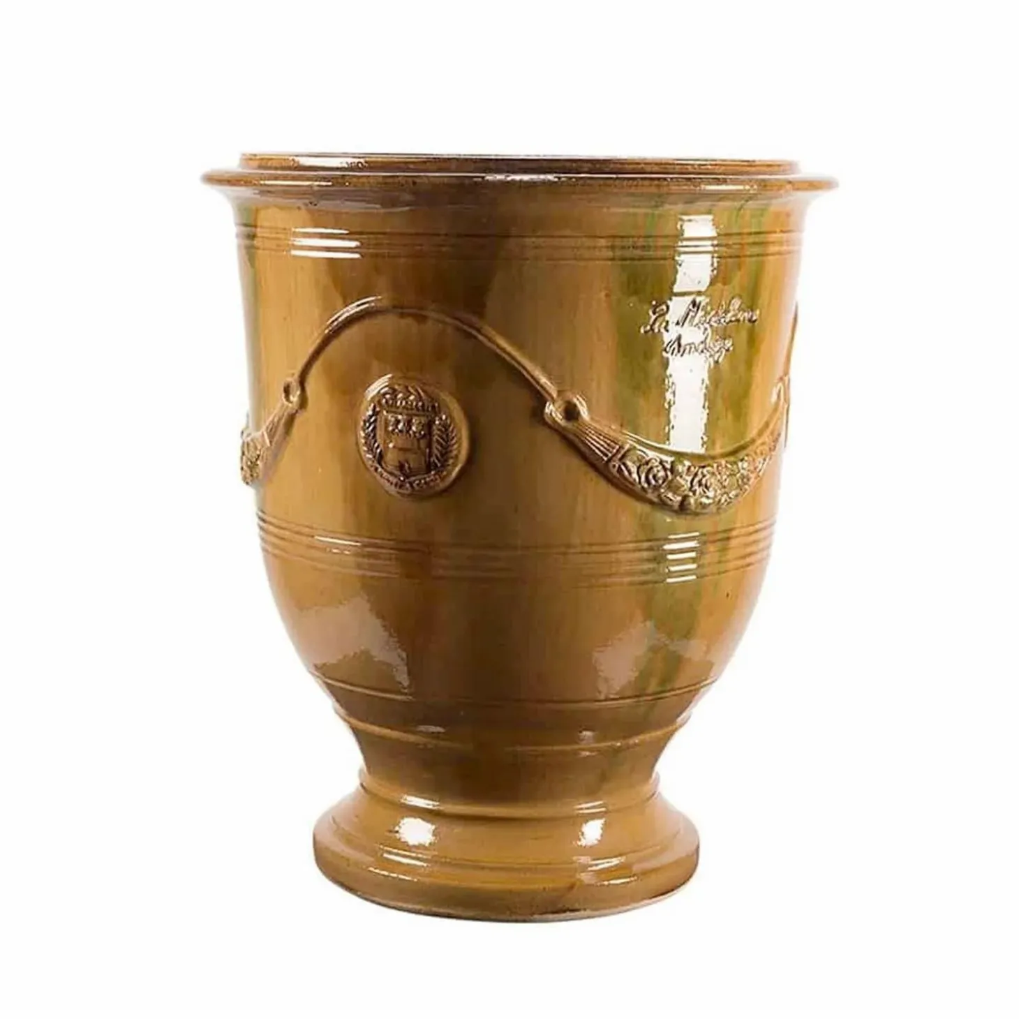Pottery + Planters + Containers>Roger's Gardens Traditional French Glazed Anduze Flame Vase