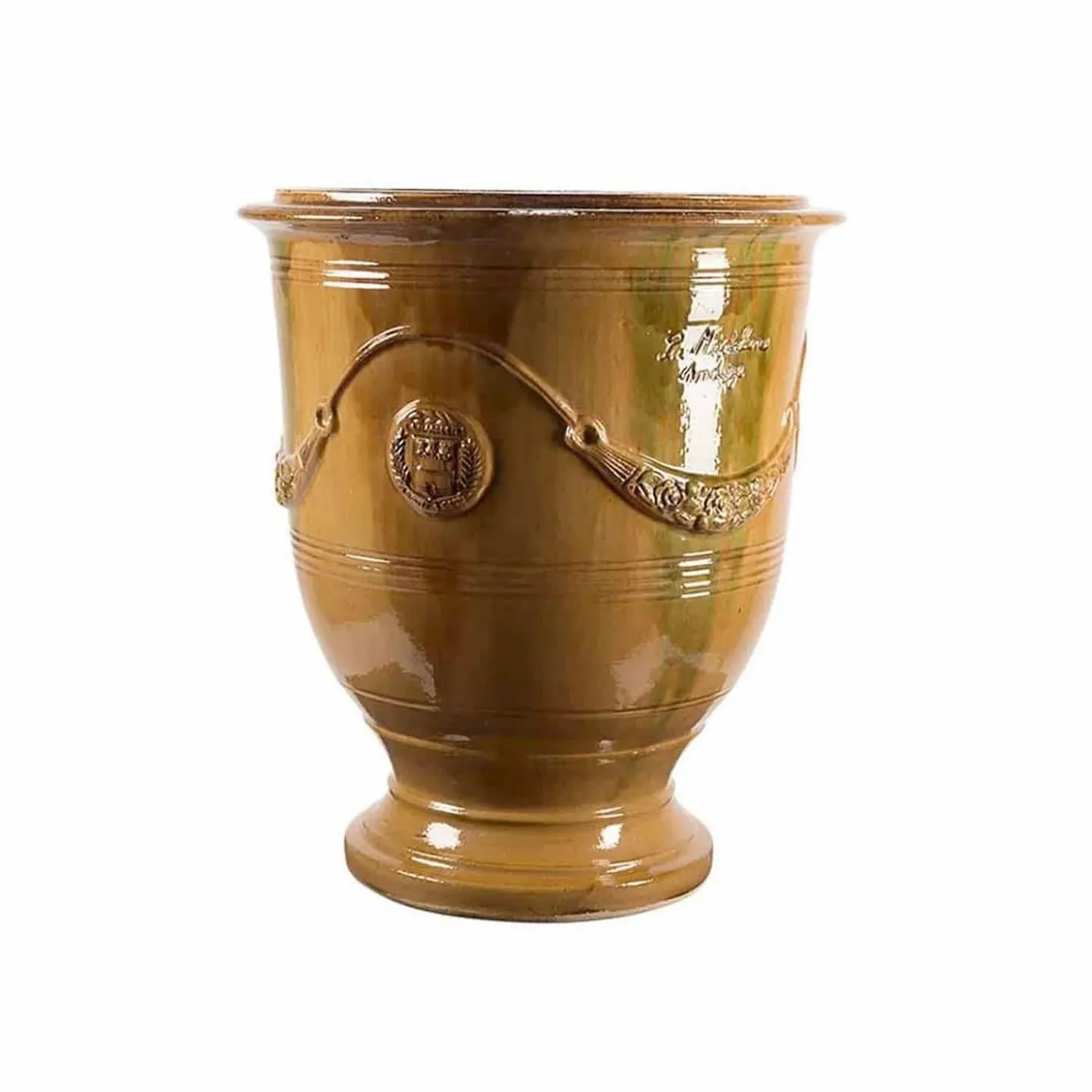 Pottery + Planters + Containers>Roger's Gardens Traditional French Glazed Anduze Flame Vase