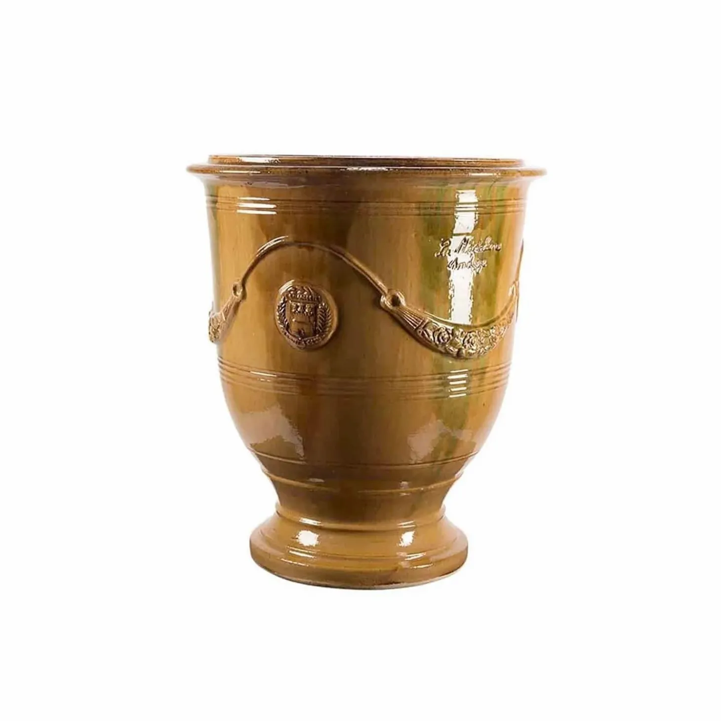Pottery + Planters + Containers>Roger's Gardens Traditional French Glazed Anduze Flame Vase