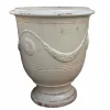 Pottery + Planters + Containers>Roger's Gardens Traditional French Glazed Anduze Aged Ivory Vase