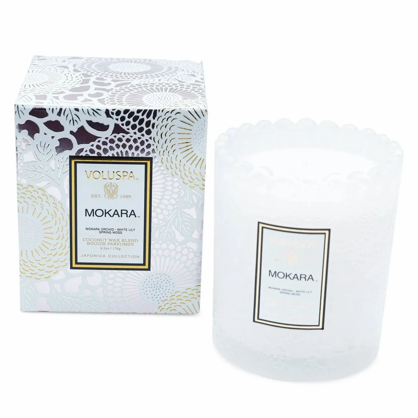 Decor Accents>Roger's Gardens Voluspa Mokara Scallop Glass Candle